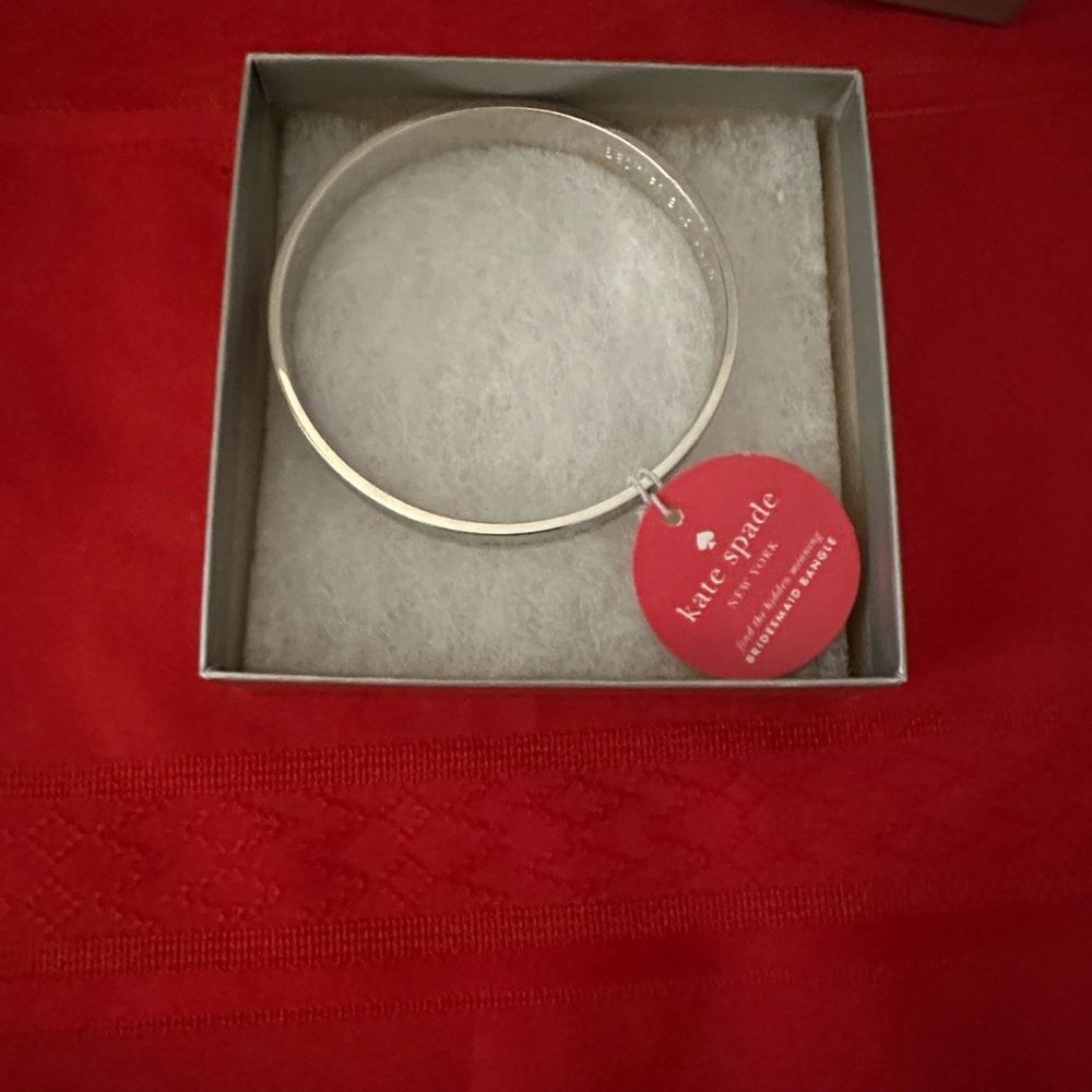 Kate Spade Friendship Silver Bangle Bracelet - Picture 2 of 10